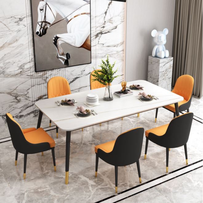 Premium Marble Top Dining Table, Best Chairs For Marble Dining Table