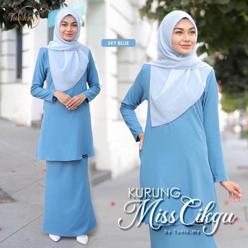 Baju Kurung Cikgu Light Blue