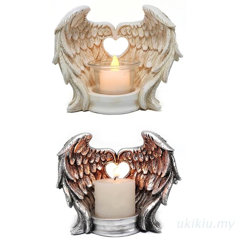 UKI Resin Angel Wings Candle Holder with Candlestick Cup for Home