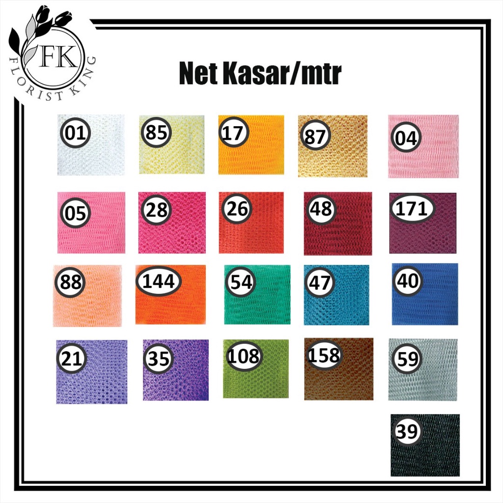 [Ready Stock] Meter | Net Kasar | Kain Net Keras | Rough Tulle Fabric | 礼篮 | Hamper | 20 Colour