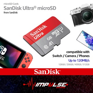 Image of SanDisk Ultra A1 microSD Memory Card SD Card 120MB/S Class 10 - (128GB/256GB/400GB/512GB)