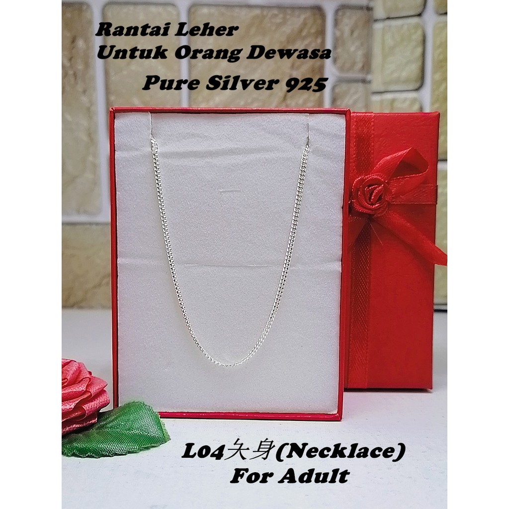 Genuine SILVER 925 Necklace (Rantai Leher Untuk Orang Dewasa)