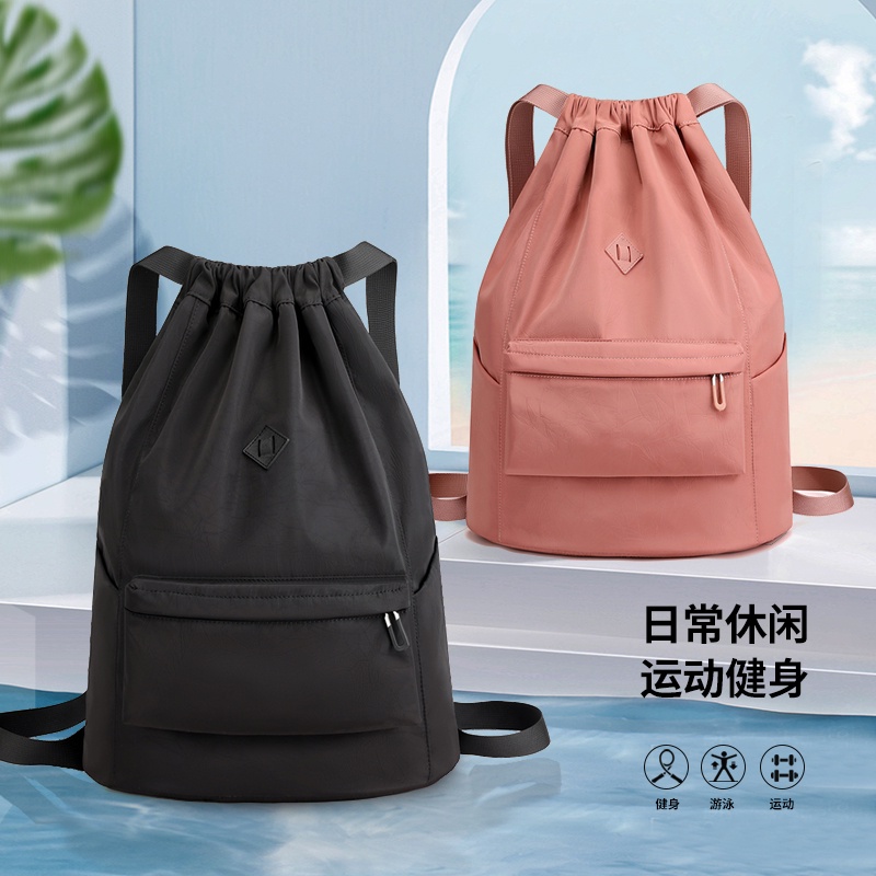 【colorful fox】fashion unisex drawstring backpack lightweight waterproof nylon large capacity travel bagpack