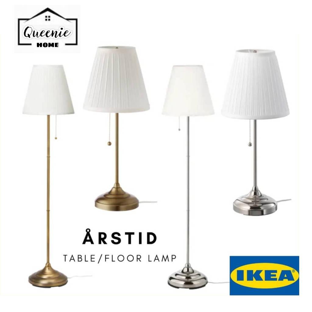 Floor lamp/table lamp, brass/nickel-plated, ARSTID, Light bulb sold separately