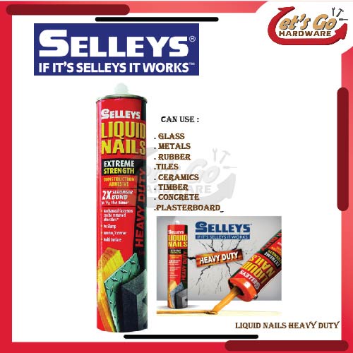 Selleys Liquid Nails Heavy Duty Construction Adhesive 350G 2x Stronger Bond For Interior And