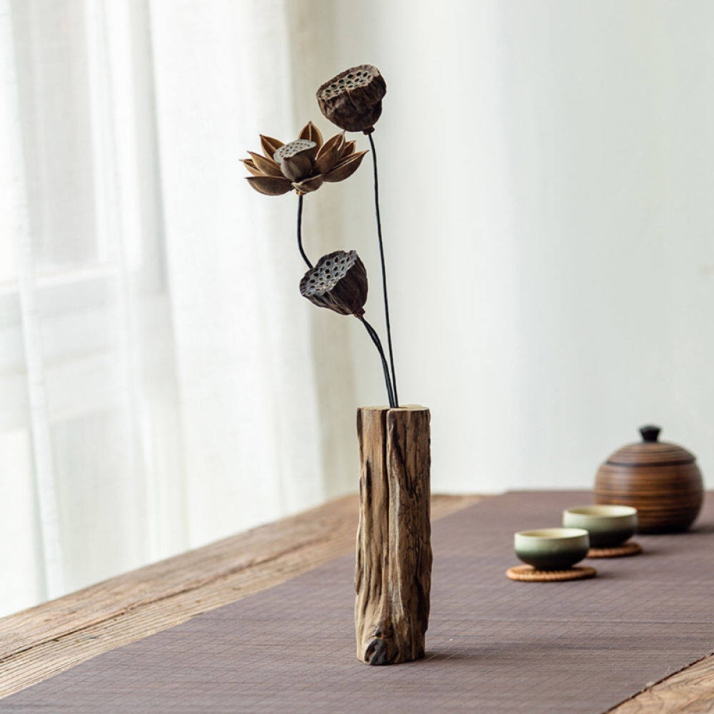 Natural Dead Wood Art Vase Tea Ceremony Zen Vase Home Bedroom Study Living Room Decorative Ornaments Dried Vase/枯木干花瓶