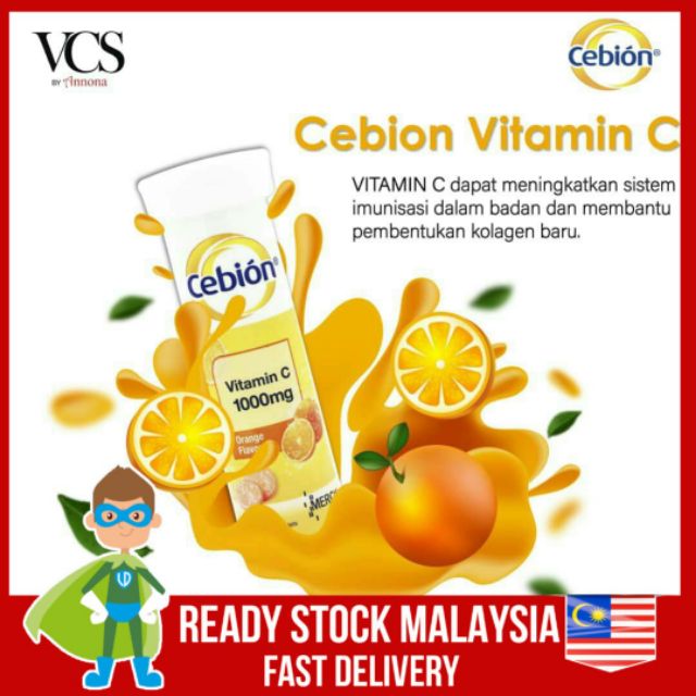 Cebion Vitamin C 1000mg 1 Tube X 10 S Orange Flavor Larut Air Antiviral Influenza Shopee Malaysia