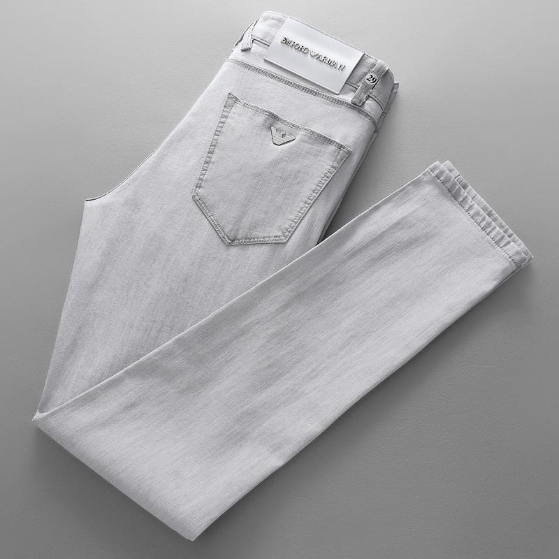 Light grey jeans Clip's fashion brand slim fit fe Gray men's Street Wear slim-fit Feet 2021 Spring High-End Pants Stretch Youth Long t88 2.28