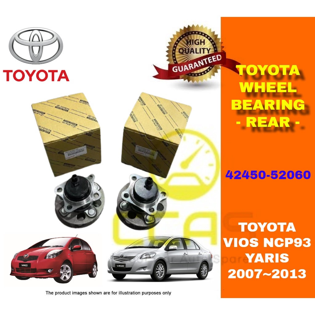 100 Original Toyota Vios NCP93 Rear Wheel Bearing Toyota Yaris 42450