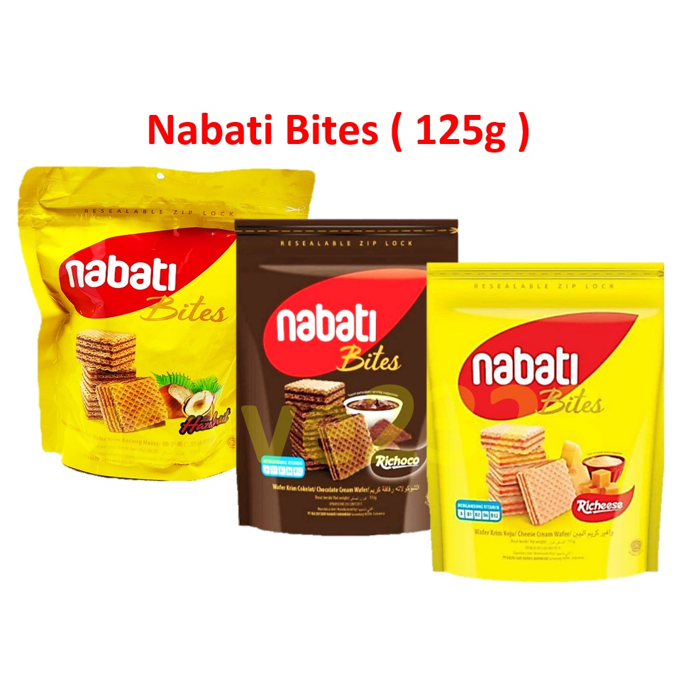 Nabati Bites Cream Wafer ( 125g ) - Richoco / Hazelnut / Richeese ...