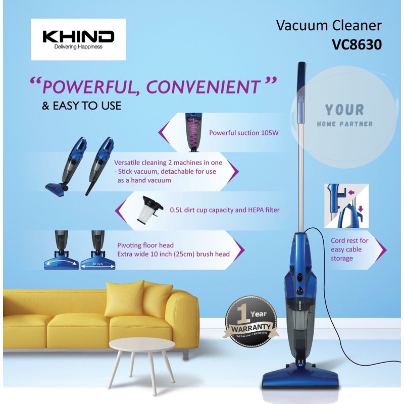 Khind Stick Vacuum With Wire VC8630 / VC66B / VC500