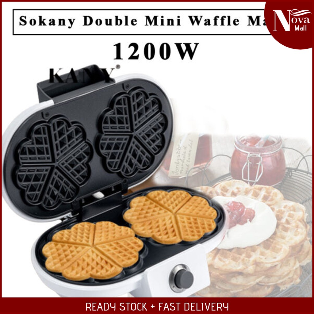 SOKANY Double Mini Waffle Maker Machine Non Stick Bakeware Tools Cake