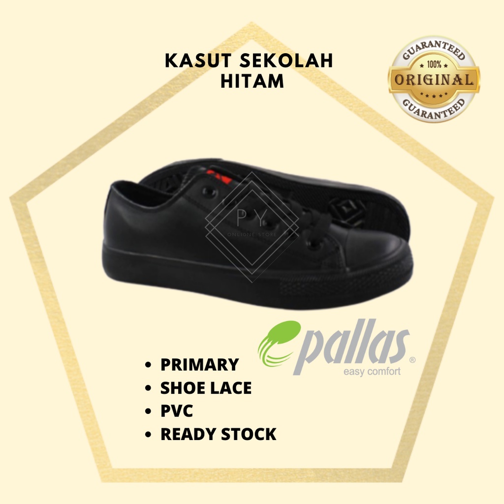 Original Jenama Pallas X Kasut Sekolah Hitam Bertali 012abk Baju