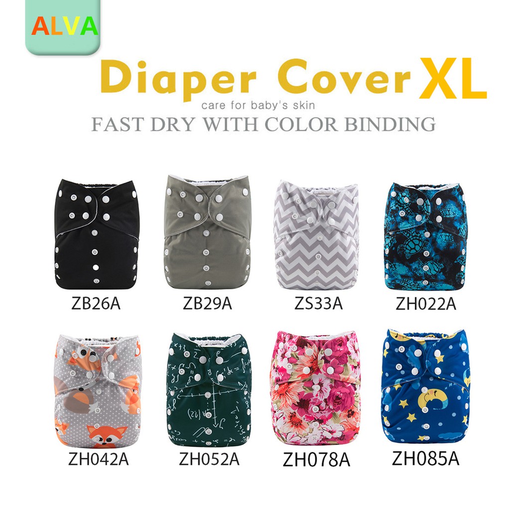 ALVA Baby Cloth Diaper One Size Girl Reusable Pocket Nappy 1 Bamboo Insert 