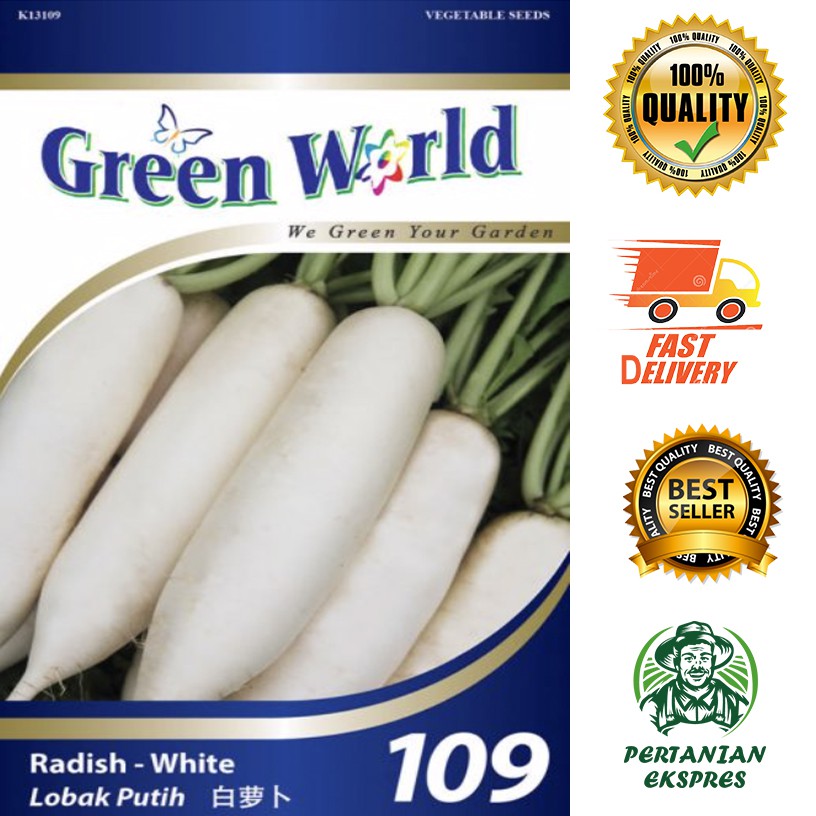 Benih Sayur  Vegetable Seed Radish White lobak  putih  NO 