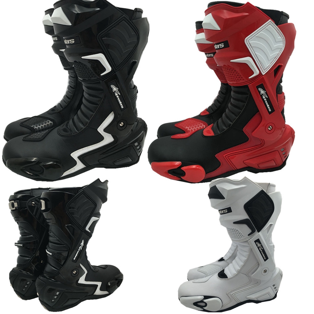 Alpinestars Road Racing Motorcycle Leather Riding Boots Shoes Knight Protective Gear Racing Boots Shoes Shopee Malaysia