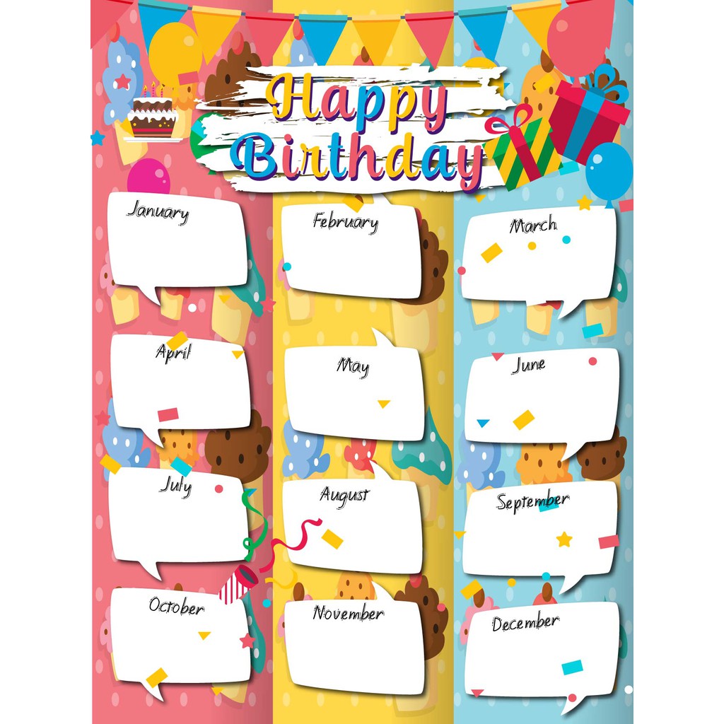 Cetak Segera Carta Pak21 Single Carta Harijadi Bday Cart Shopee Malaysia