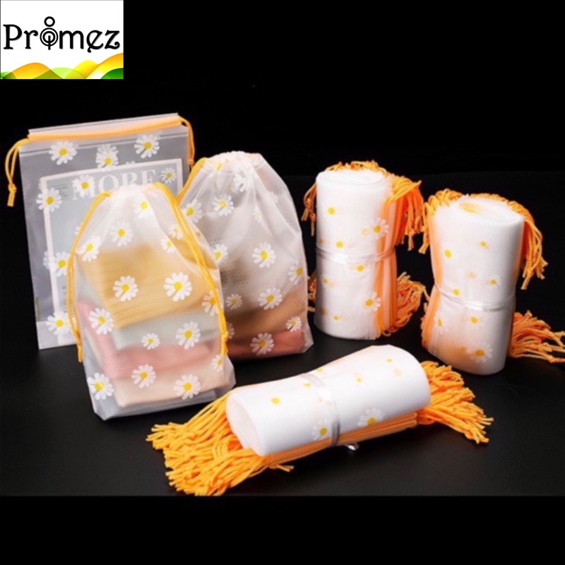 Daisy/Unicorn/Cherry Drawstring Bag Waterproof Plastic Packaging Travel Storage Bag Organizer Goodies Door Giftbag