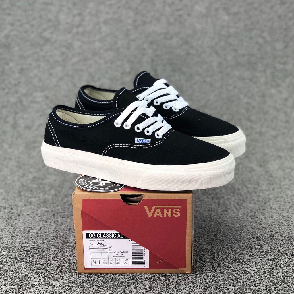 vans authentic og black white