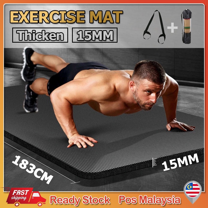 15mm Extra Thick NBR Yoga Mat anti slip training mat workout mat For Gym Home Fitness excercise mat Tikar Yoga