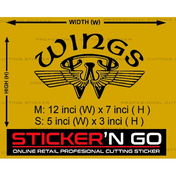 STICKER CUTTING CUSTOM BAND WINGS KUMPULAN WINGS DEISGN Shopee Malaysia