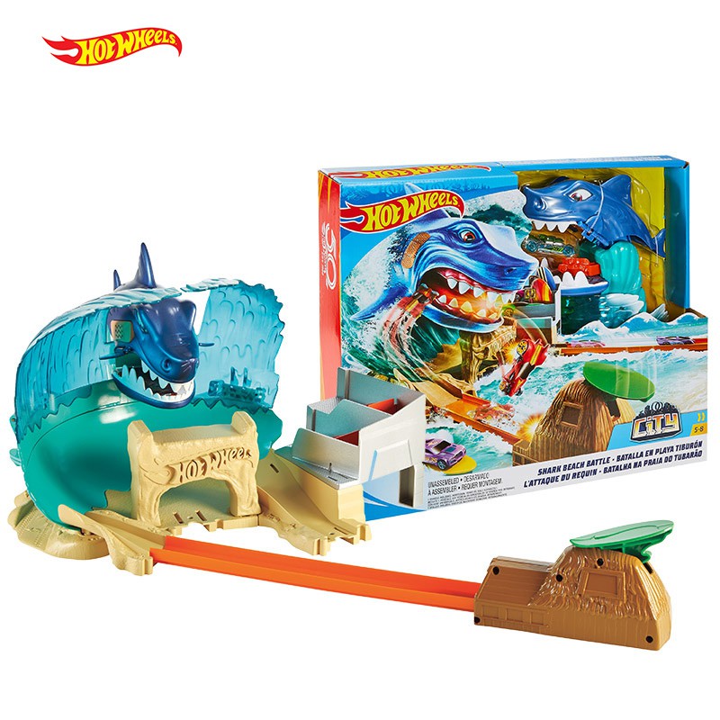 hot wheels race track shark