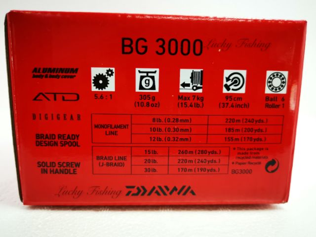 daiwa bg 8000 line capacity