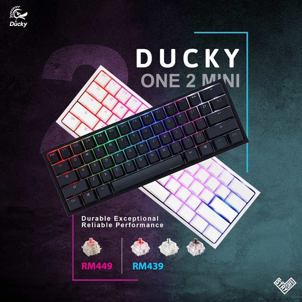 Ducky One 2 Mini Rgb Black White Double Shot Pbt Mechanical Keyboard Cherry Mx Brown Blue Red Speed S Red Shopee Malaysia