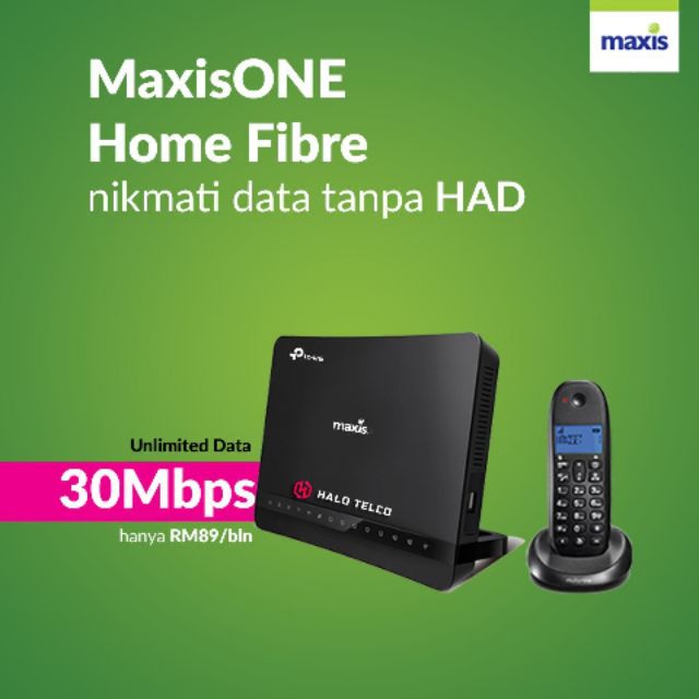 MAXIS ONE HOME FIBRE RM89 30Mbps - RM299 800Mbps | Shopee ...