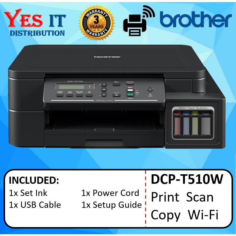 BROTHER DCP T510W 3 IN 1 WIFI INK TANK PRINTER DCPT510W Shopee Malaysia