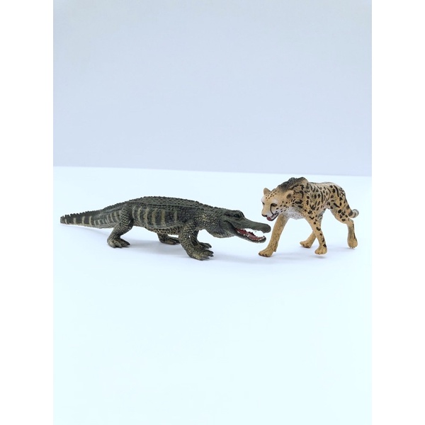 American Alligator With King Cheetah Figurines