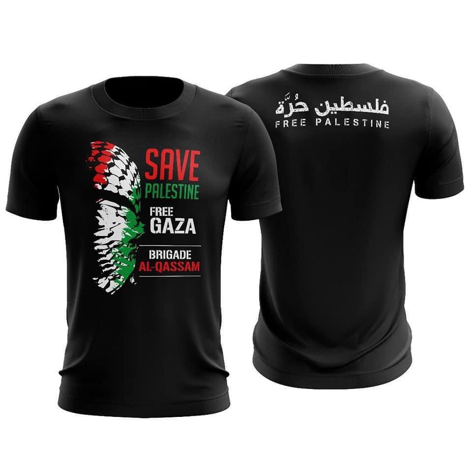 BRIGED AL-QASSAM SAVE PALESTINE FREE GAZA Tshirt Microfiber | Baju Palestin 【 READY STOCK 】