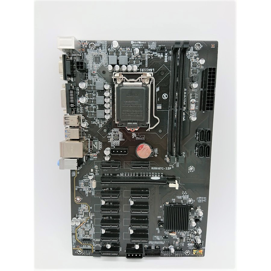 B250 BTC-12P Mining Motherboard (Support upto 12 PCIE, New Unit, Design