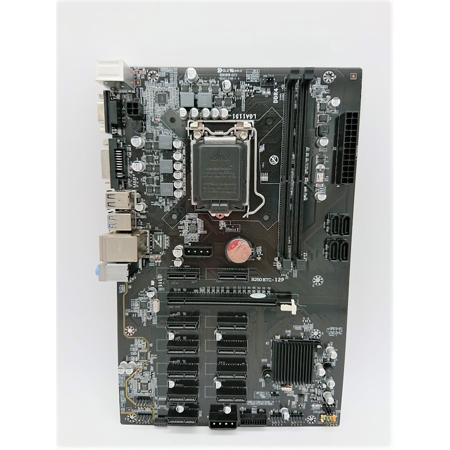 B250 BTC-12P Mining Motherboard (Support upto 12 PCIE, New Unit, Design ...