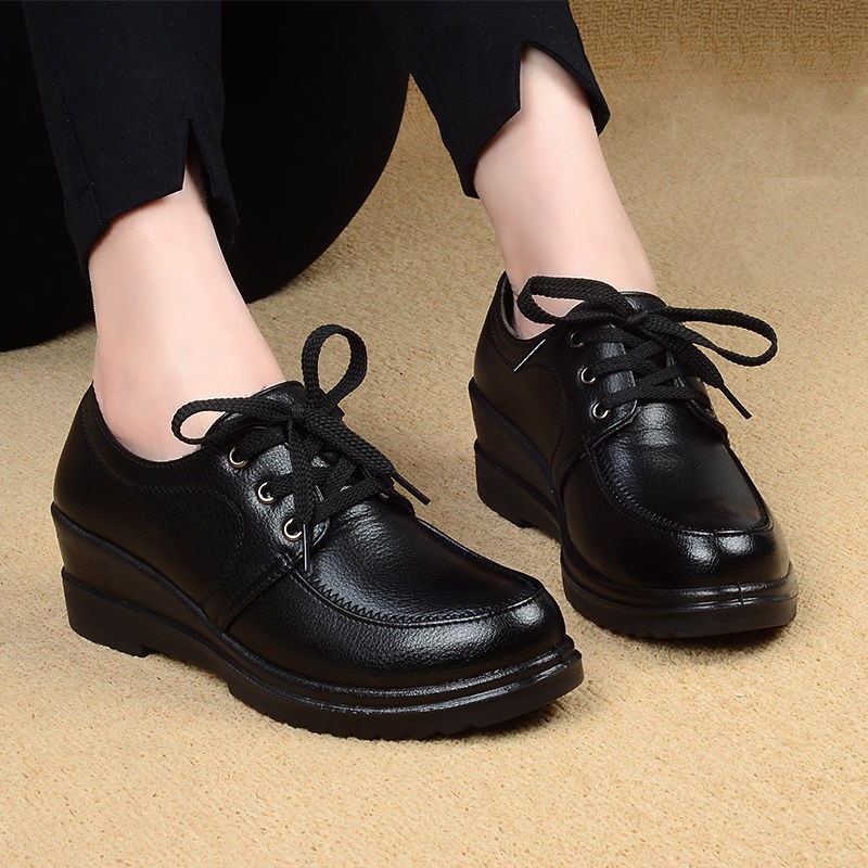 comfortable black leather work shoes