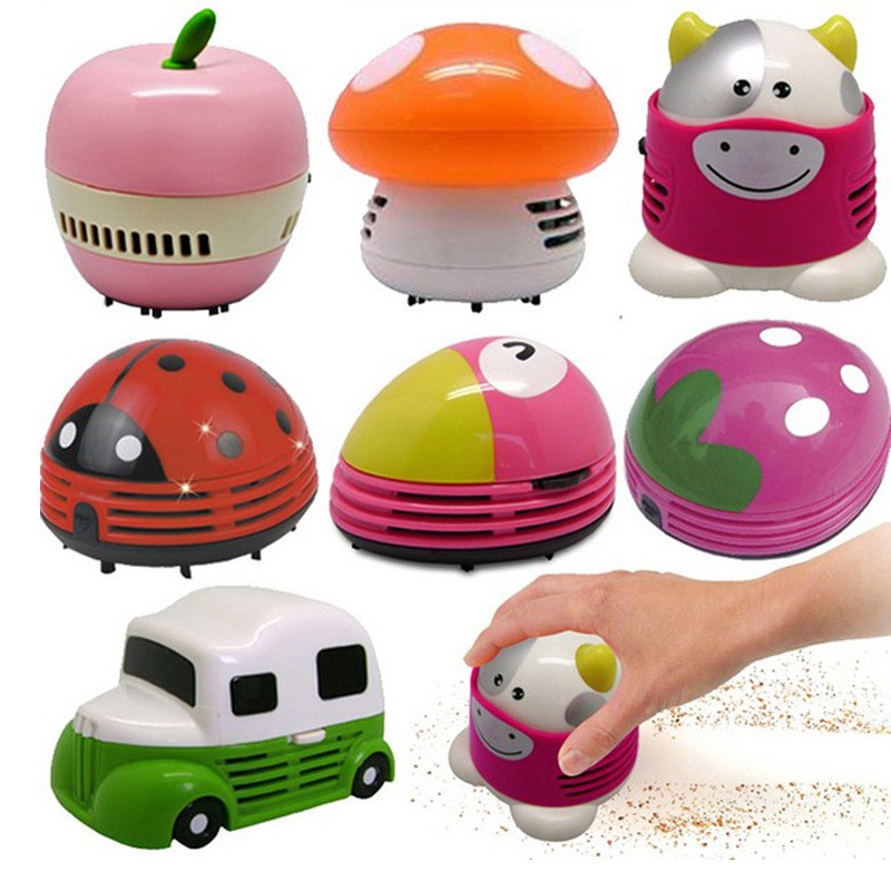 Grenouille Lergo-FR Cute Mini Cartoon Portable Desktop Coffee Table Vacuum Cleaner Dust Cleaner Collector for Home Office 