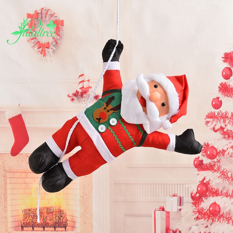 Christmas Decoration Santa Claus Climbing On Rope For Indoor