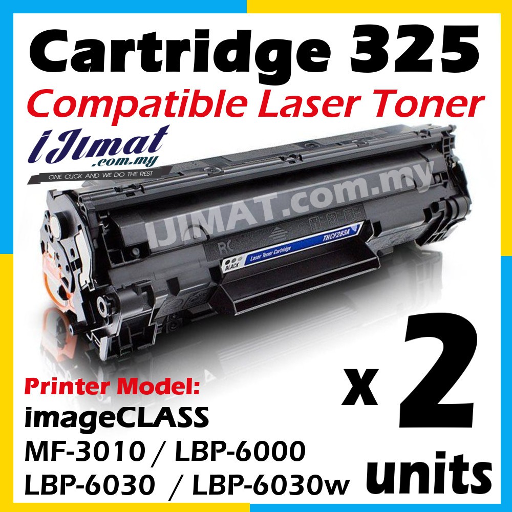 2x Canon Cartridge 325 Compatibletoner Mf 3010 Lbp 6030 Lbp 6030w Lbp 6000 Mf3010 Lbp6030 Lbp6030w Lbp6000 Printer Ink Shopee Malaysia