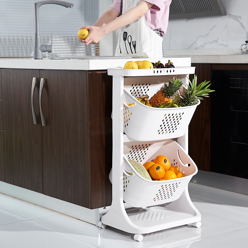 Dapur Rak dengan Roda Buah Buahan dan Sayur Sayuran Dapur Rak dengan Roda Buah Buahan dan Sayur Sayuran