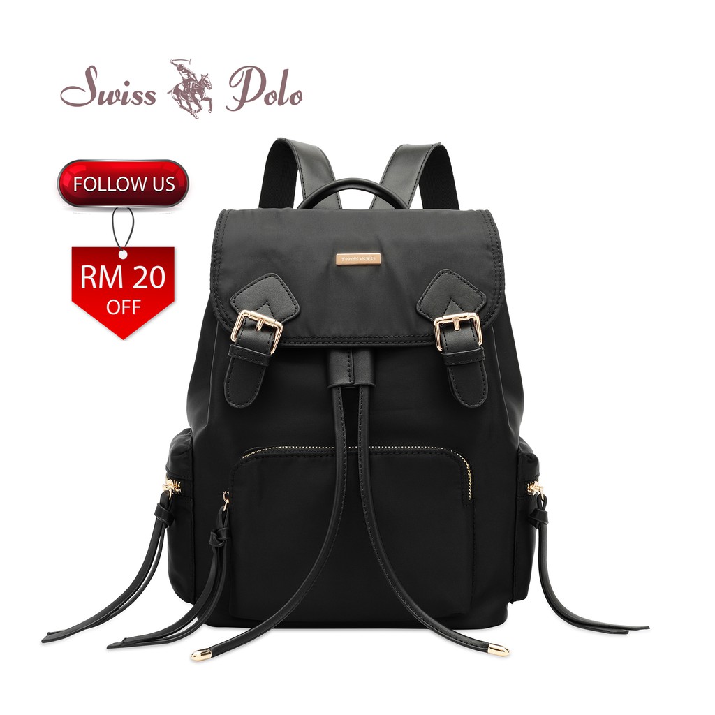 SWISS POLO Ladies Backpack HEK 75751 Black Shopee Malaysia