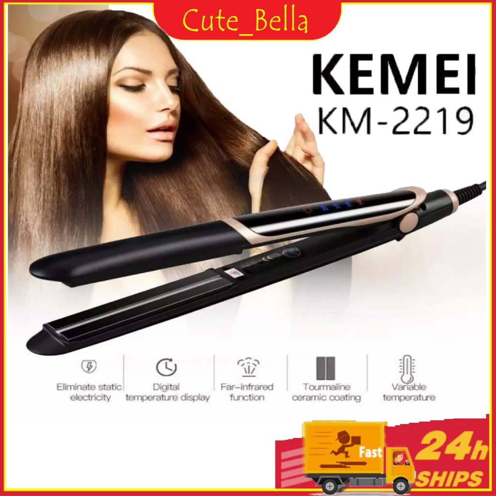 💓PROMOSI💓 Kemei KM-2219 220-240V Professional Hair Straightener Curler  Flat Curling Iron | Shopee Malaysia
