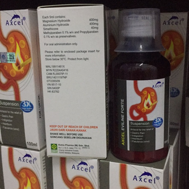 Ubat gastrik antacids anti gastritis eviline forte 100mls 