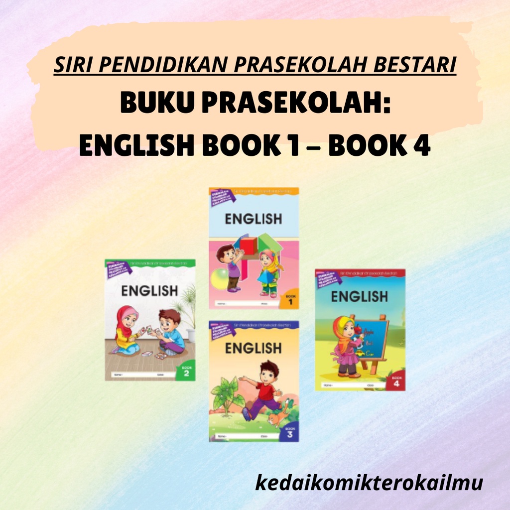 Aras Mega Siri Pendidikan Prasekolah Bestari Bahasa Inggeris Buku 1 Buku 4 Buku English 9935