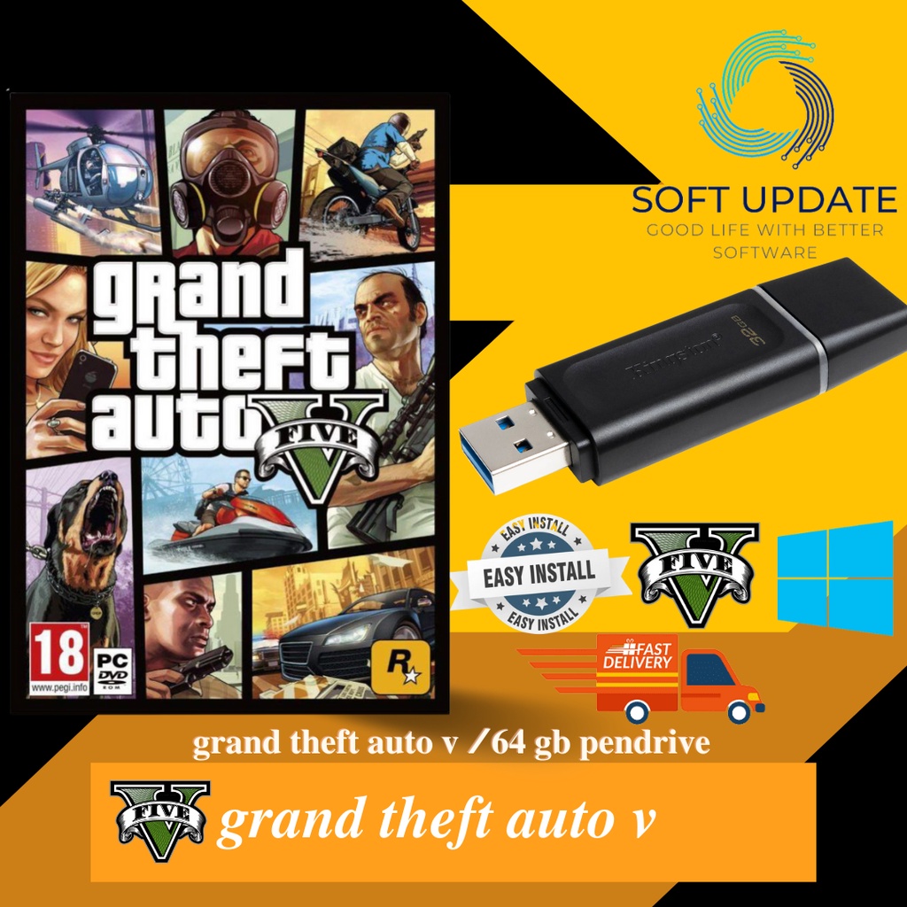 Gta 5 Gta V Pc Game Grand Theft Auto 5 Game Full Package Gta 5 Gta V Pc Usb Bootable 64gb Easy To Installing Shopee Malaysia