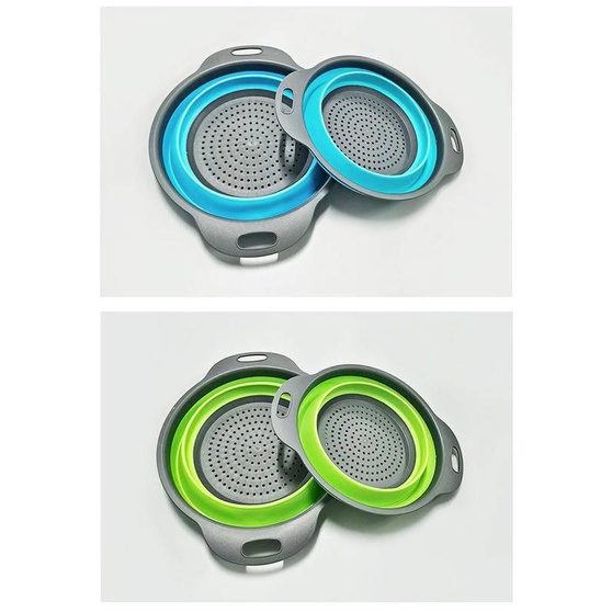 Foldable Strainer Fruit Vegetable Washing Basket Colander Dish Drainer Silicon Colander