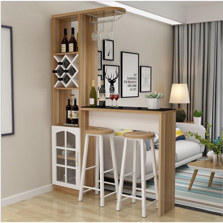 200x140x30cm Home House Bar Table Frame with Cabinet and ...