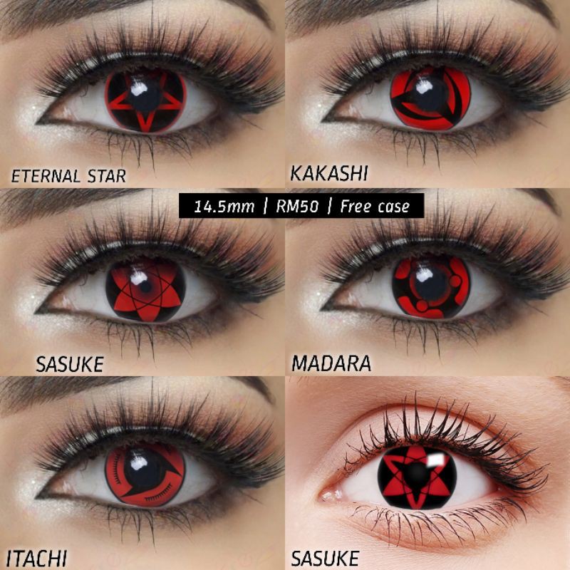 READY STOCK MALAYSIA Naruto Sharingan Sasuke Cosplay lens animation