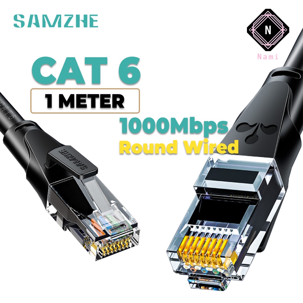 SAMZHE WD6 0.5M - 3M CAT6 Round Ethernet Lan RJ45 Patch Network Cable 1Gbps for Laptop Router RJ45 Internet Cable
