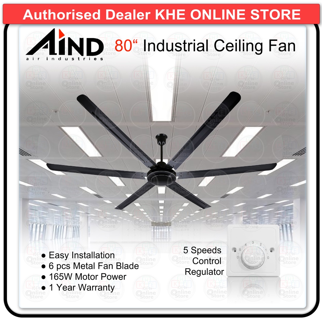 AIND kipas siling 80 Inch Industrial Ceiling Fan (1 Year Warranty) ACF-80A