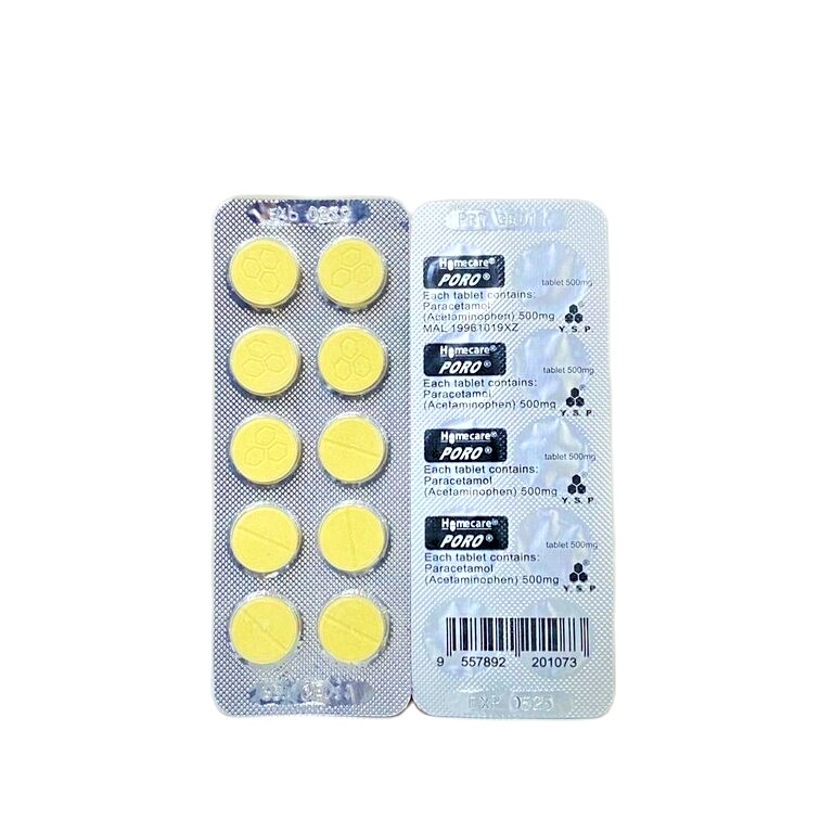 PORO Tablet (Paracetamol 500mg) Ubat Demam / Tahan Sakit (10's/strip